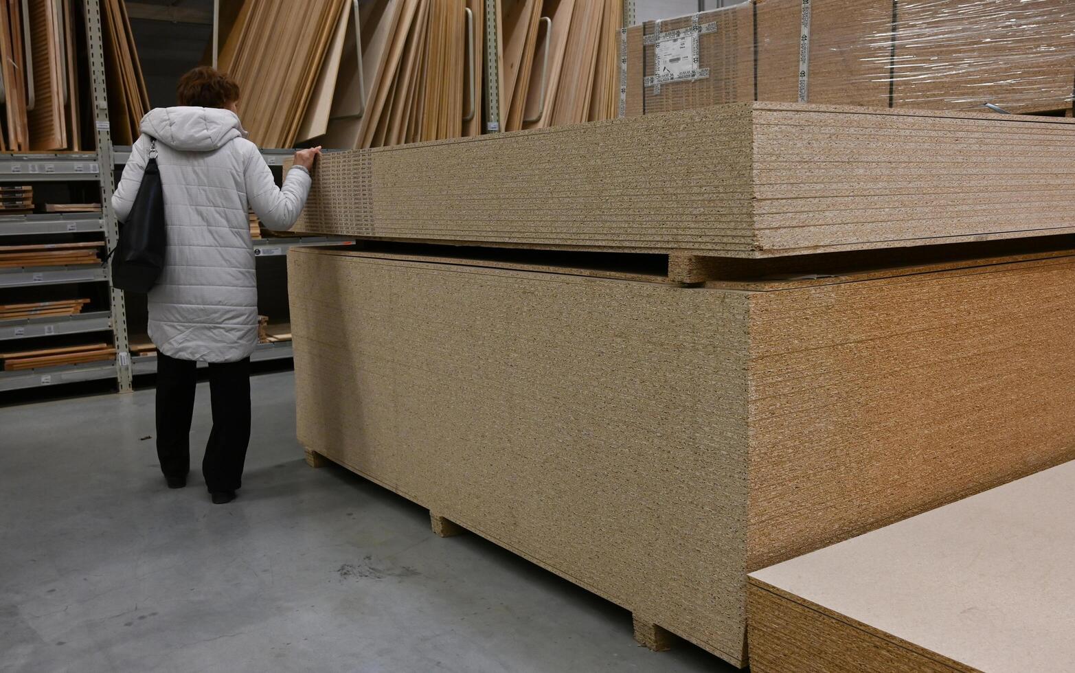 Building materials for repair in the store. photo