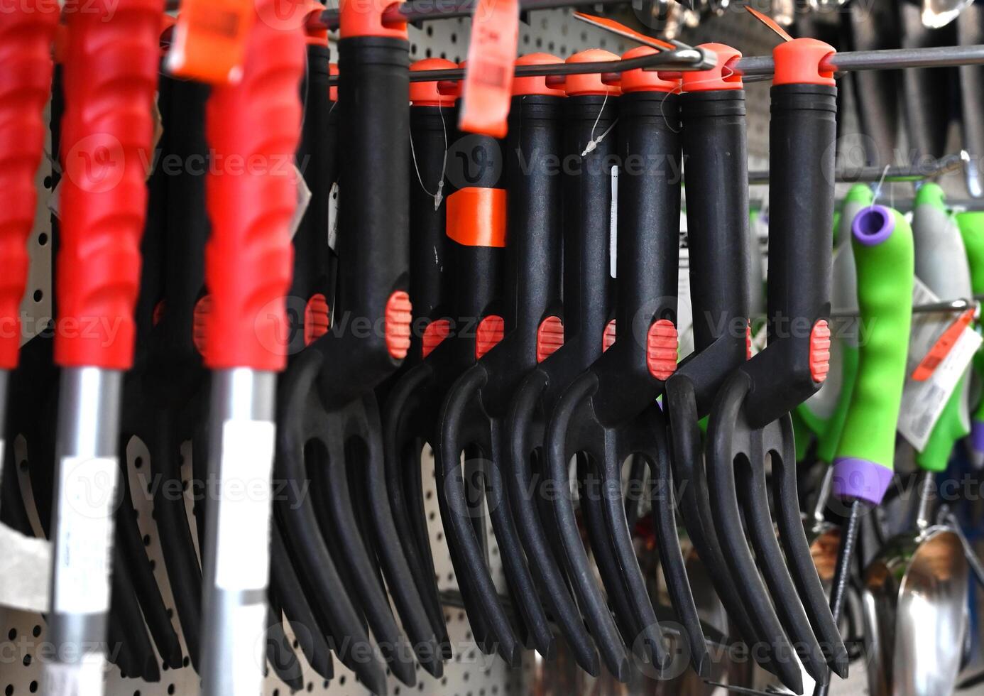 Garden tools in the store On a wonderful day photo