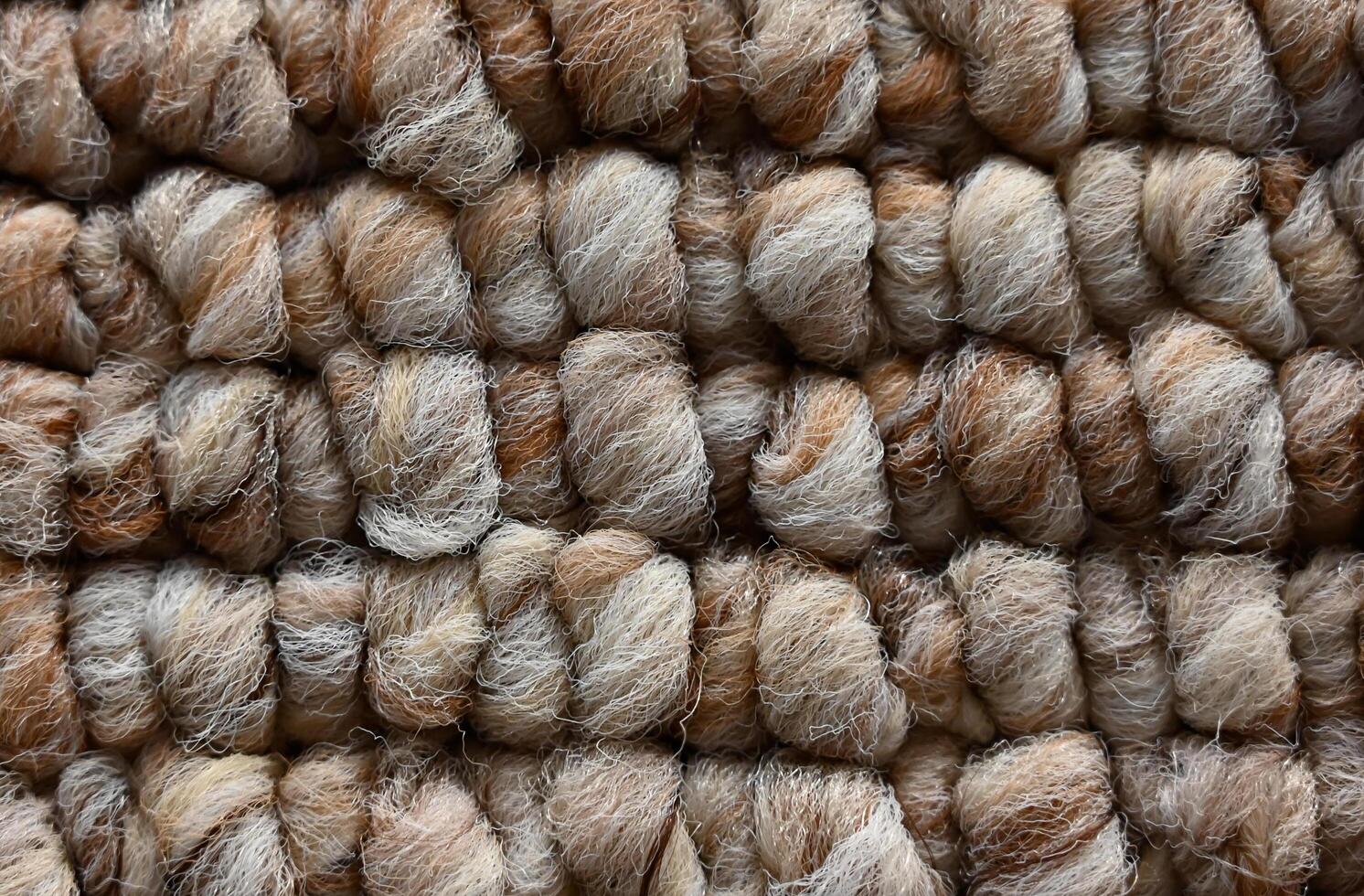 Texture of woolen threads close-up on a wonderful day photo