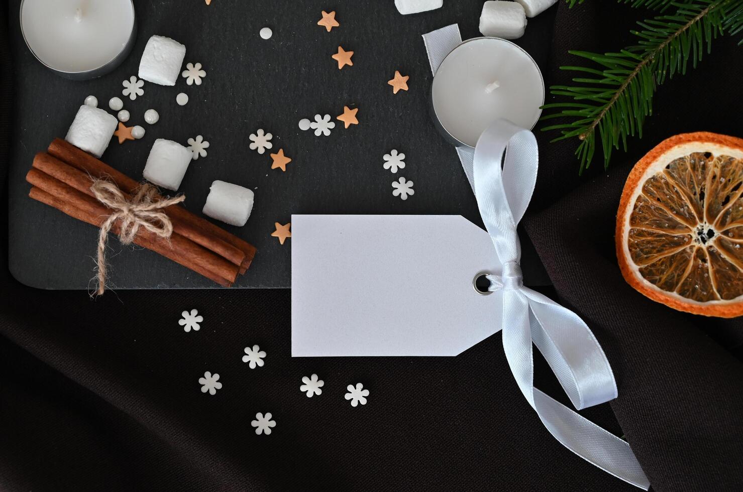 Christmas card. New Year's Eve. Place for text On a wonderful day with a positive attitude photo