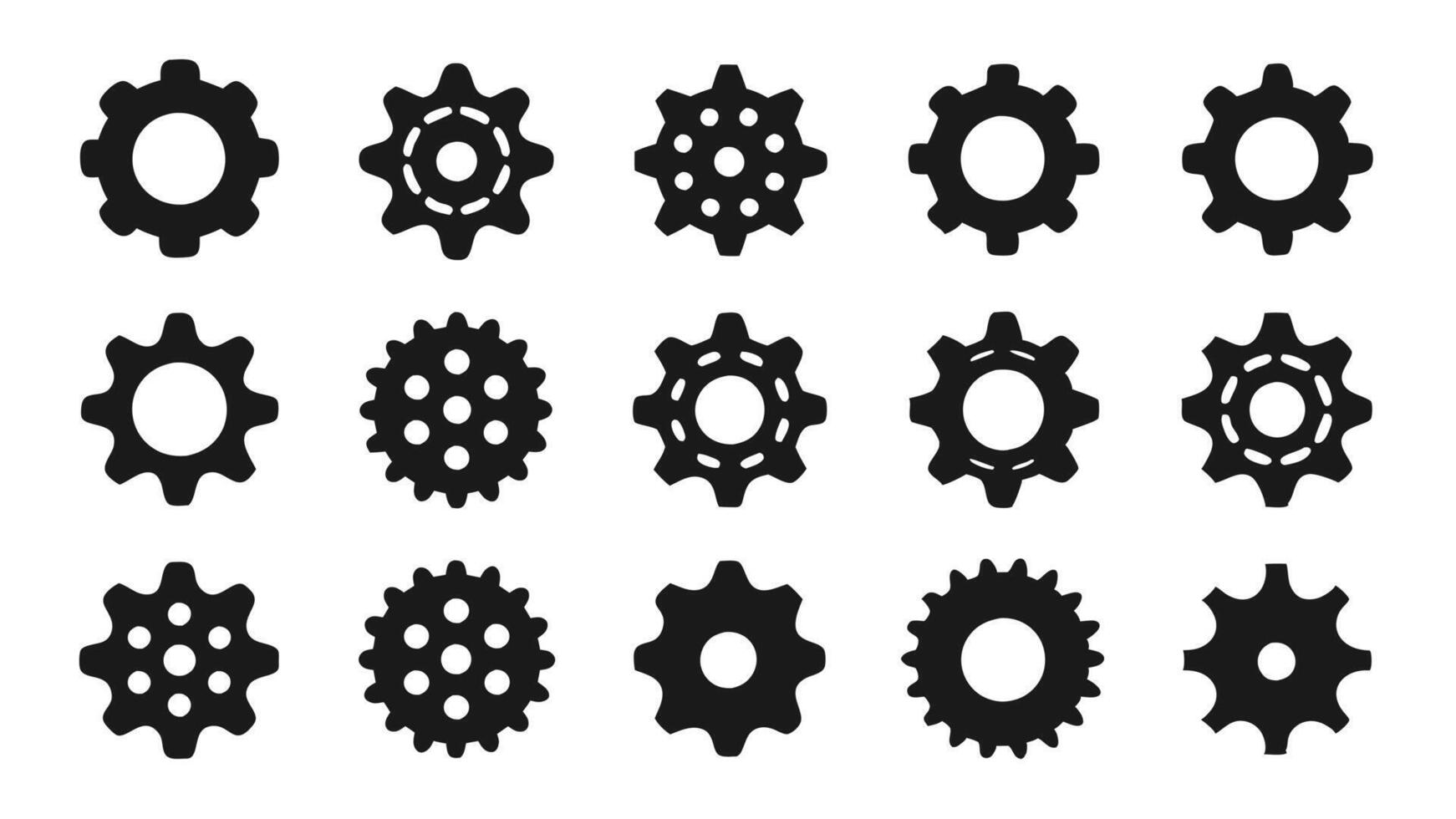 Mechanical Cog Icons for Industrial Graphics vector