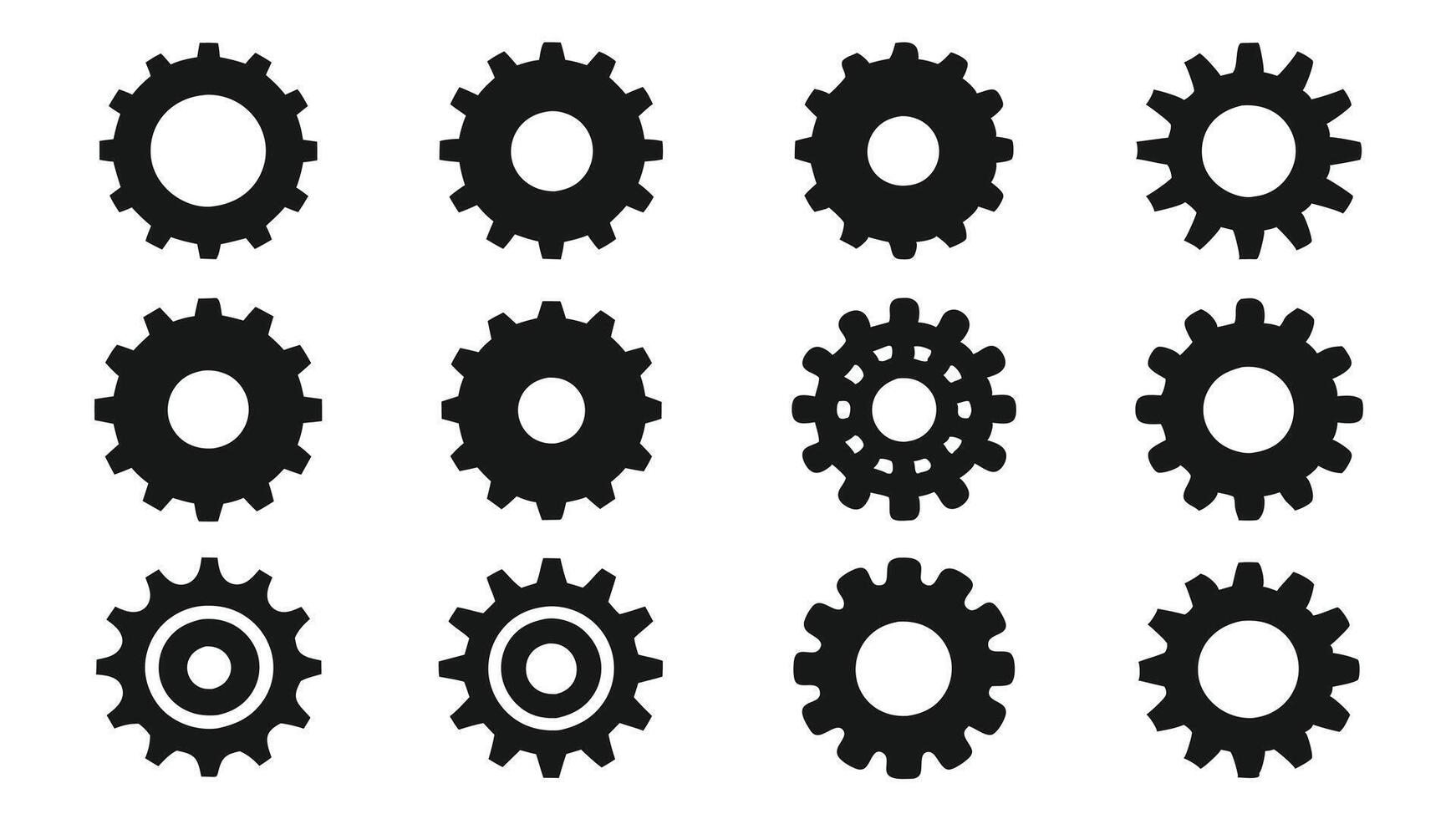 Technical Cog Icon for Software Settings vector