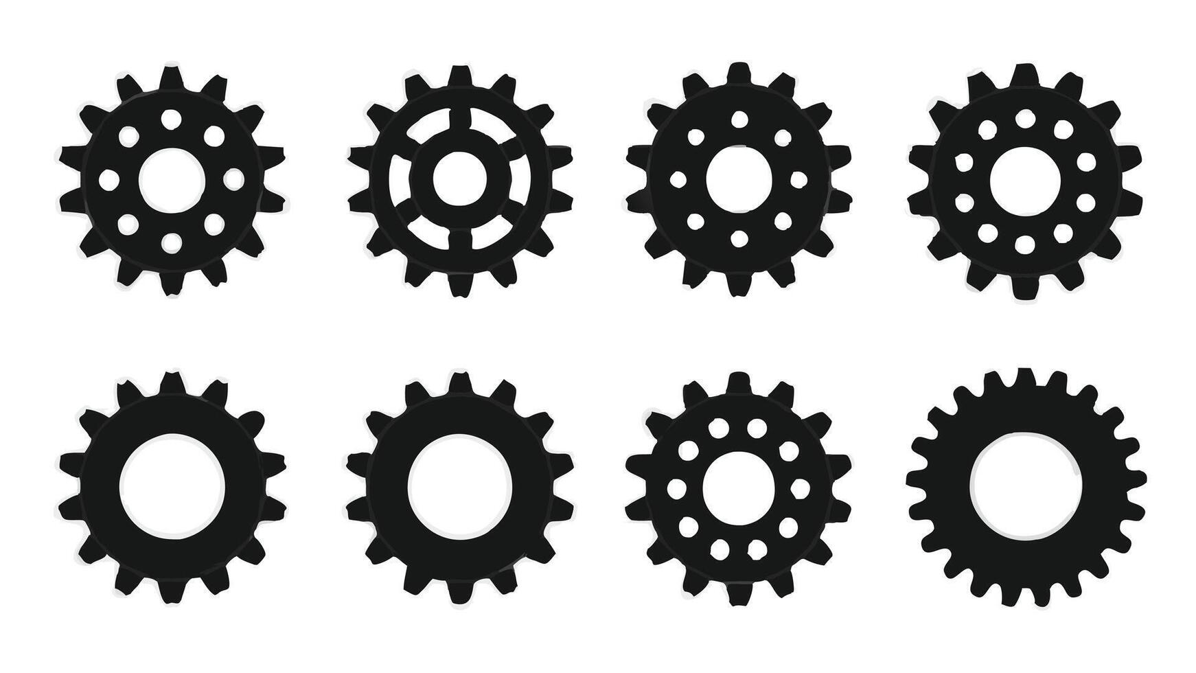 Settings Gear Icon for Web and Mobile Interfaces vector