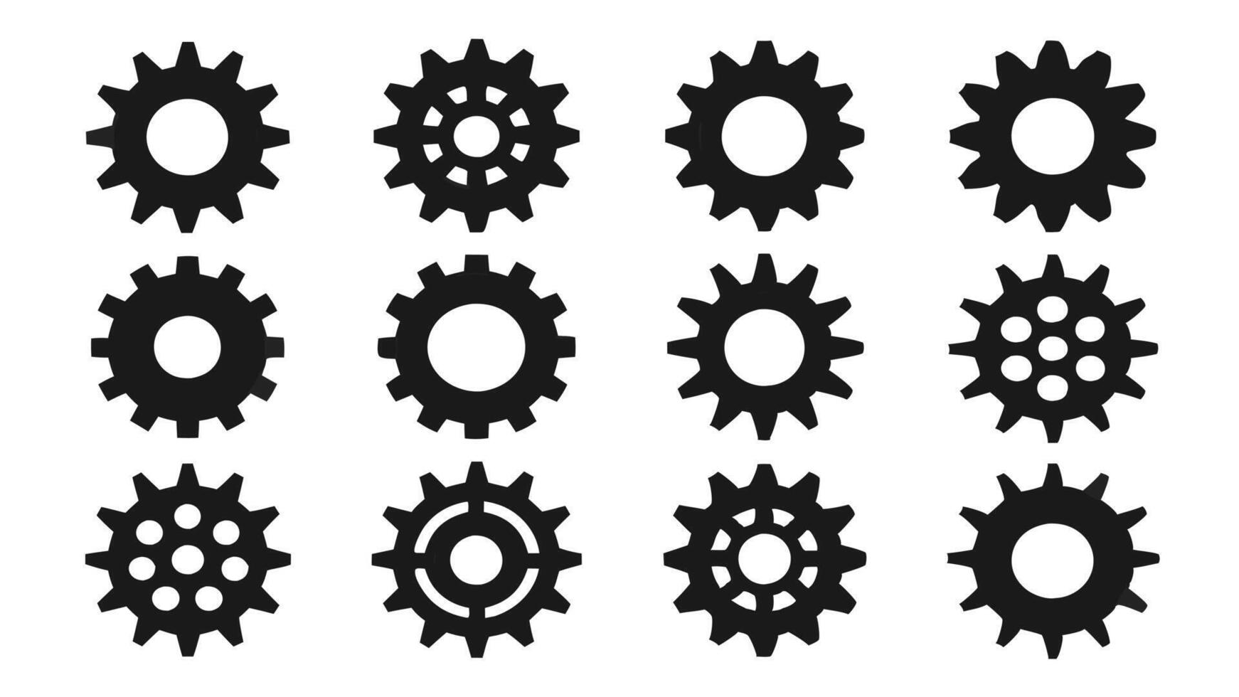 Mechanical Gear Icons for Technology Projects vector