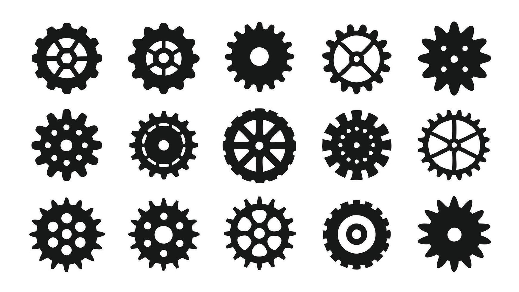 Flat Design Gear Icons for Tech Applications vector