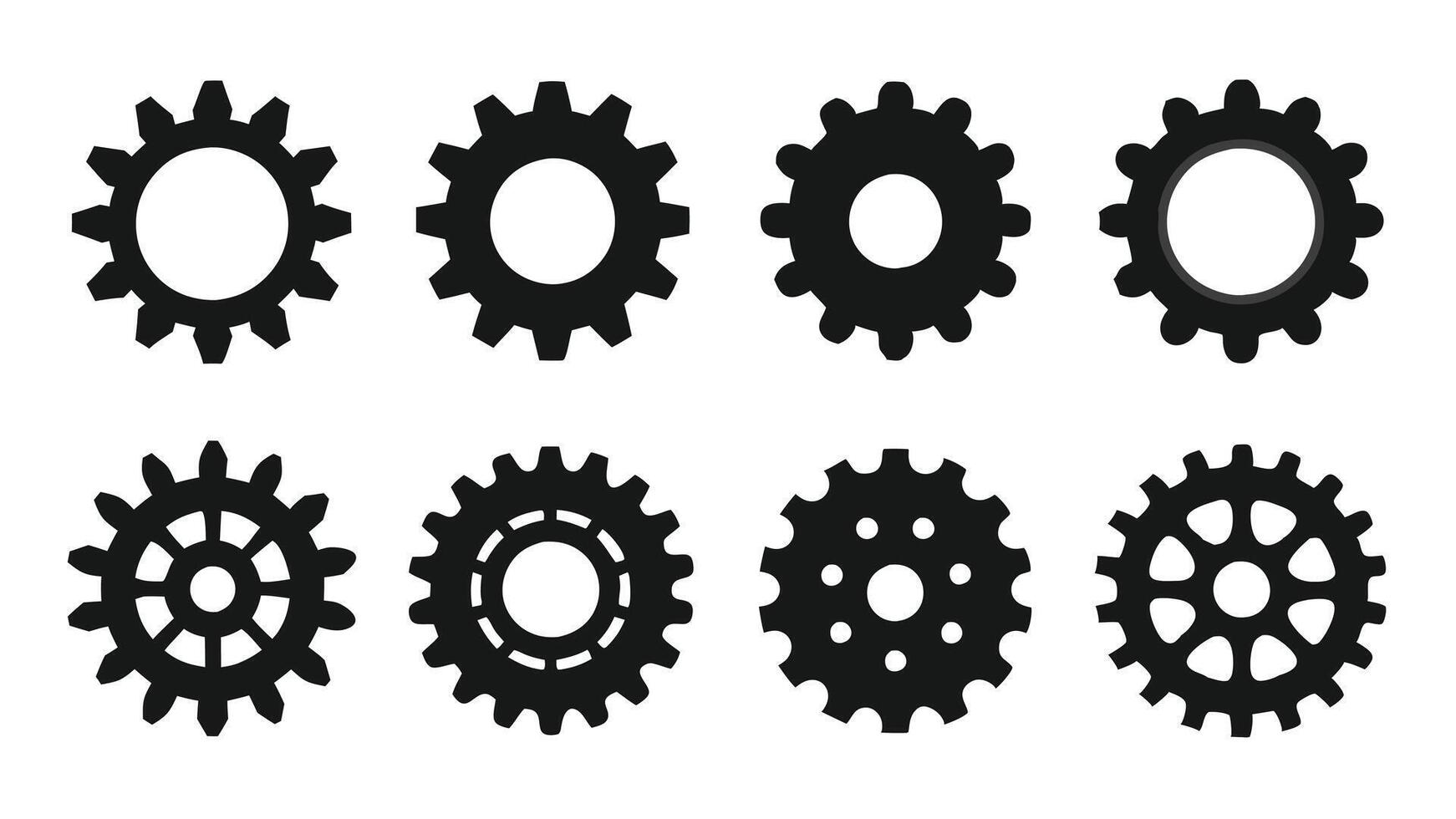 Minimal Settings Gear Icon for UI UX Design vector