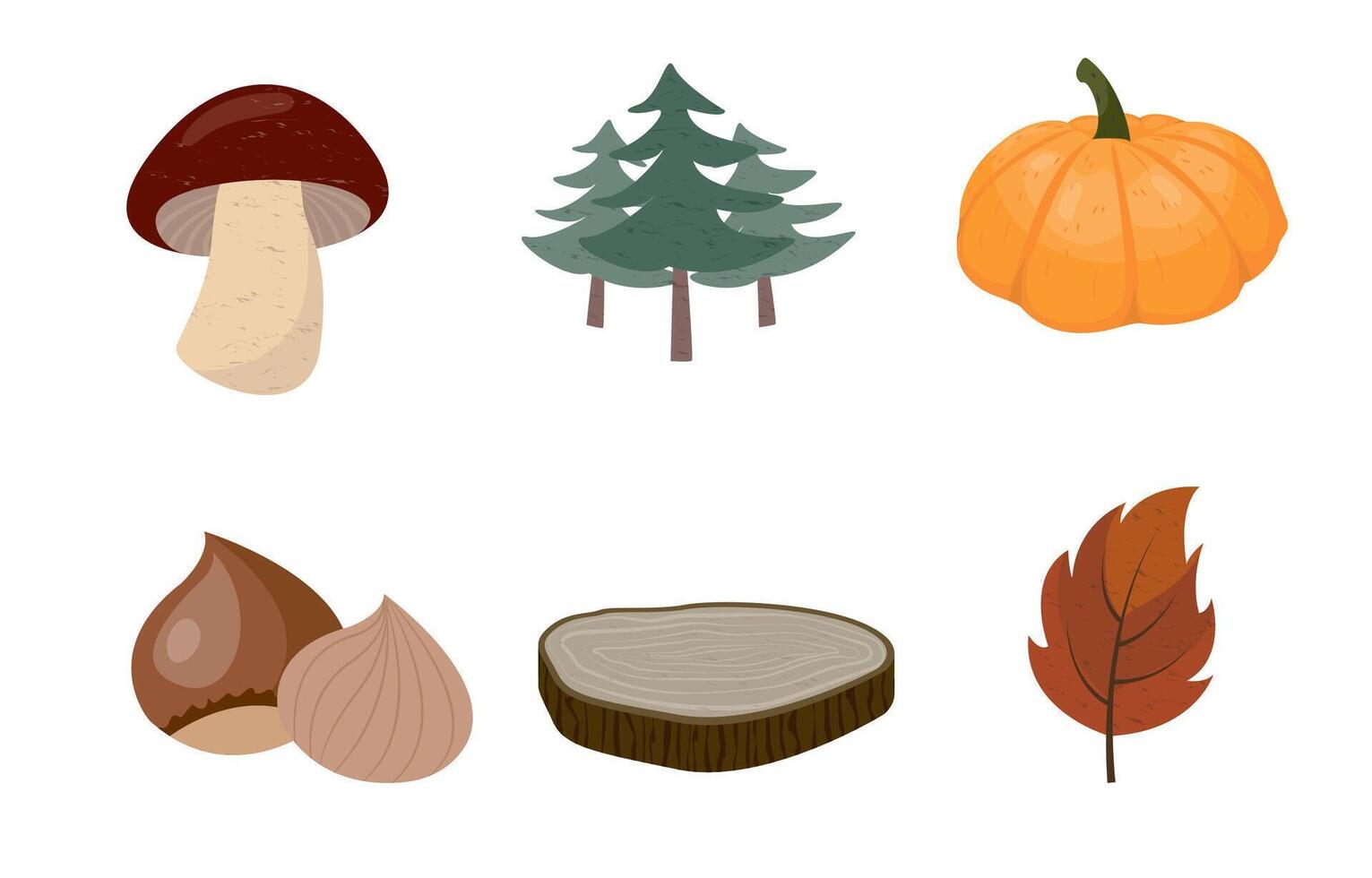 Autumn themed Illustrations of nature and harvest illustration vector