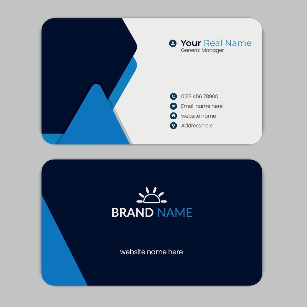 Modern double sided round business card vector