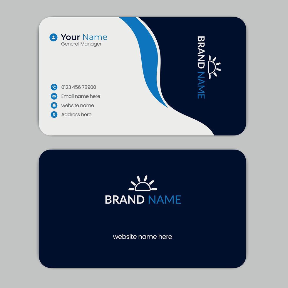 Double sided business card with mockup vector
