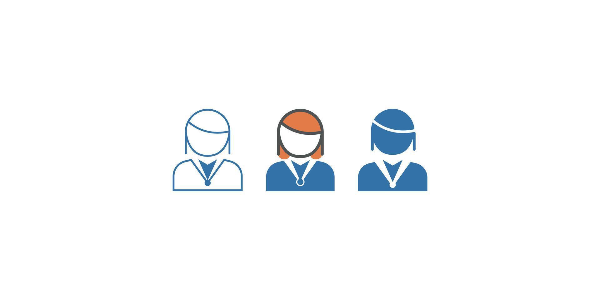 Professional Female Avatar Icon Set Business Attire vector