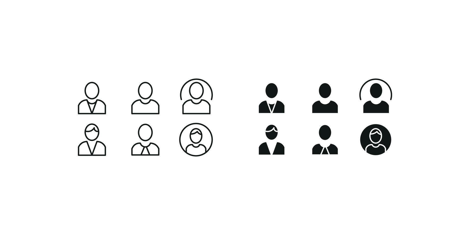 Minimalist User Avatar Icons, Professional Profile, Business and Customer Support vector