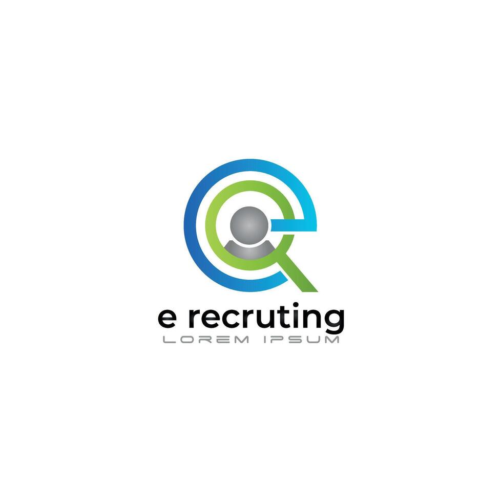 Modern E-Recruiting Logo with Circular Design and User Icon vector