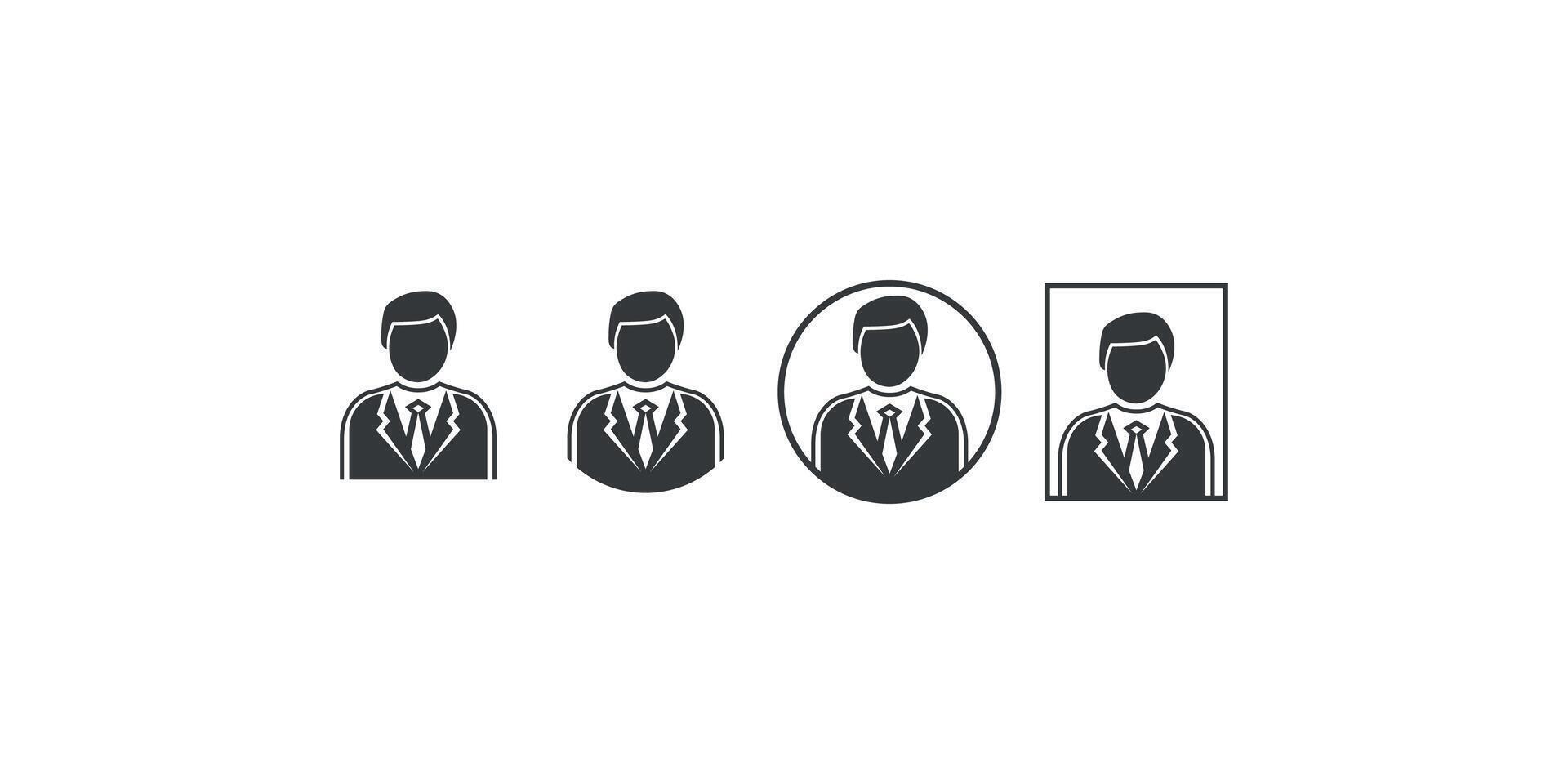 Professional Businessman Icon Set, Corporate Avatar, Suit and Tie Design vector