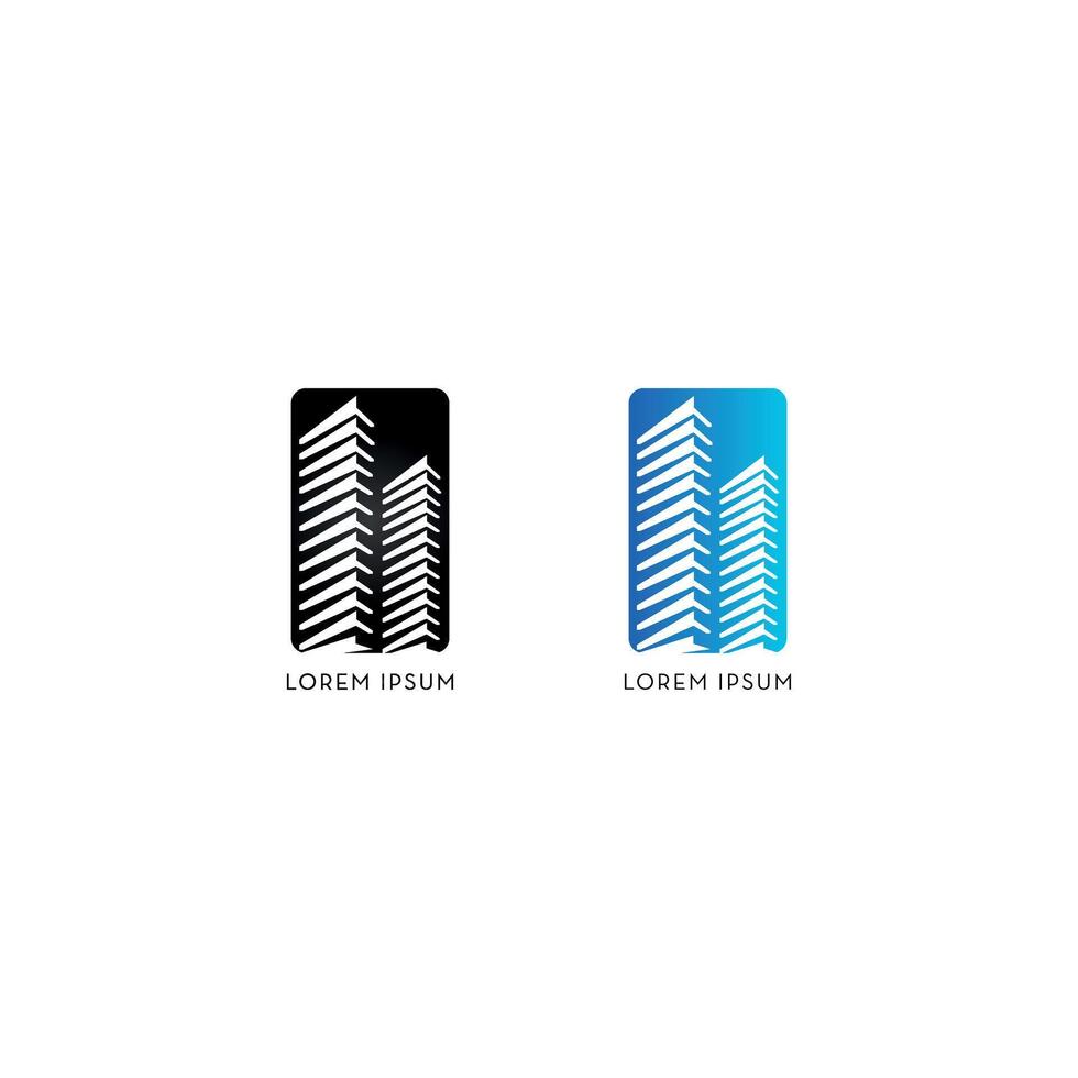 Modern Skyscraper Logo, Real Estate, Architecture, Corporate Business Icon vector