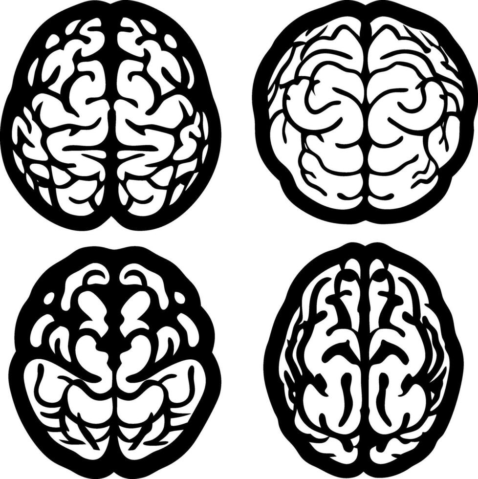 Brain Silhouette in Abstract vector