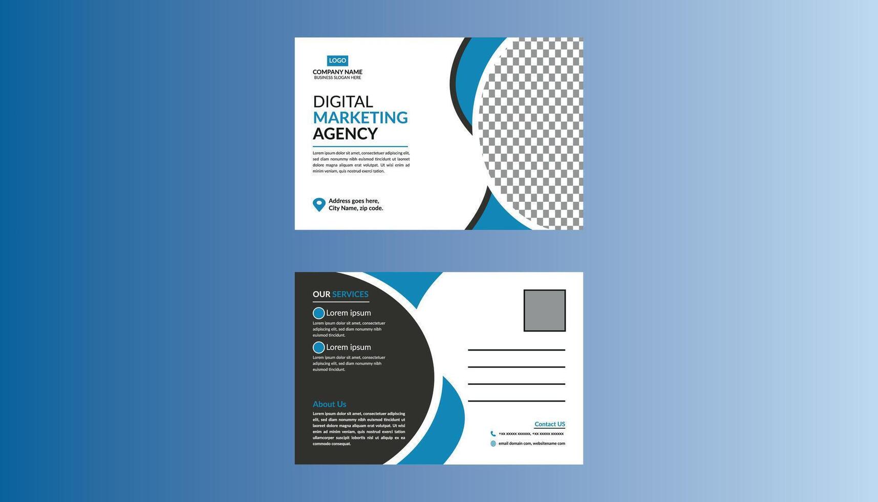 Modern Post Card Design. Luxurious Layout Display for Promotional Campaign. vector
