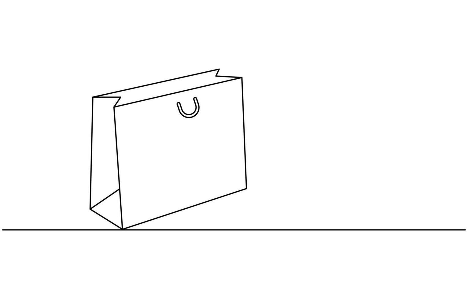 Shopping bag line art vector