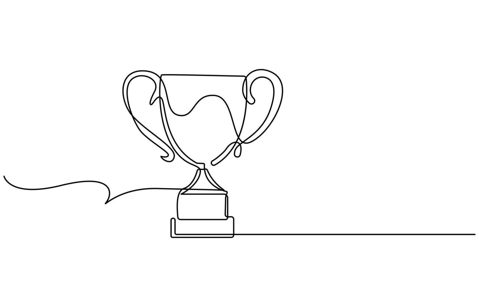 Award trophy cup single line vector