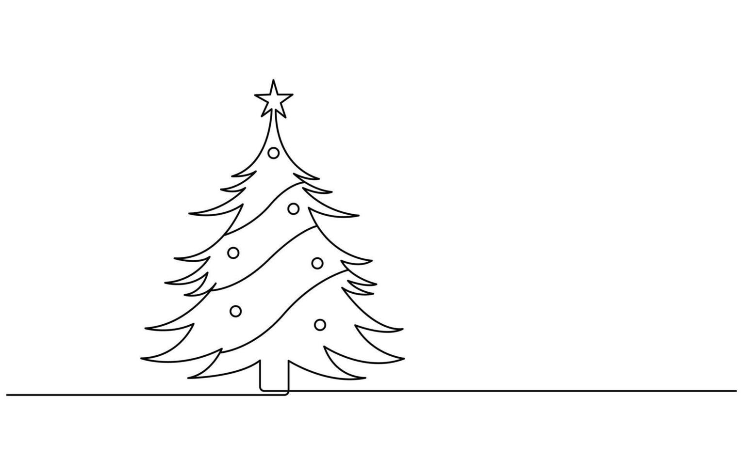 line drawing of a Christmas tree vector