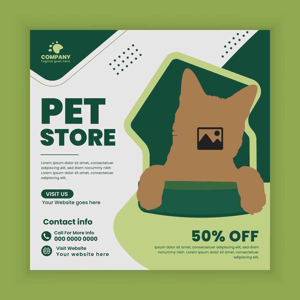 Pet store and wellness grooming Social Media Post design Or pet business web, online post-Square banner template vector