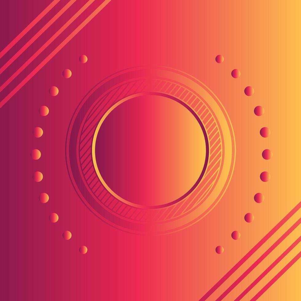 Yellow and red gradient background with cirlce shape with geometric abstract background vector