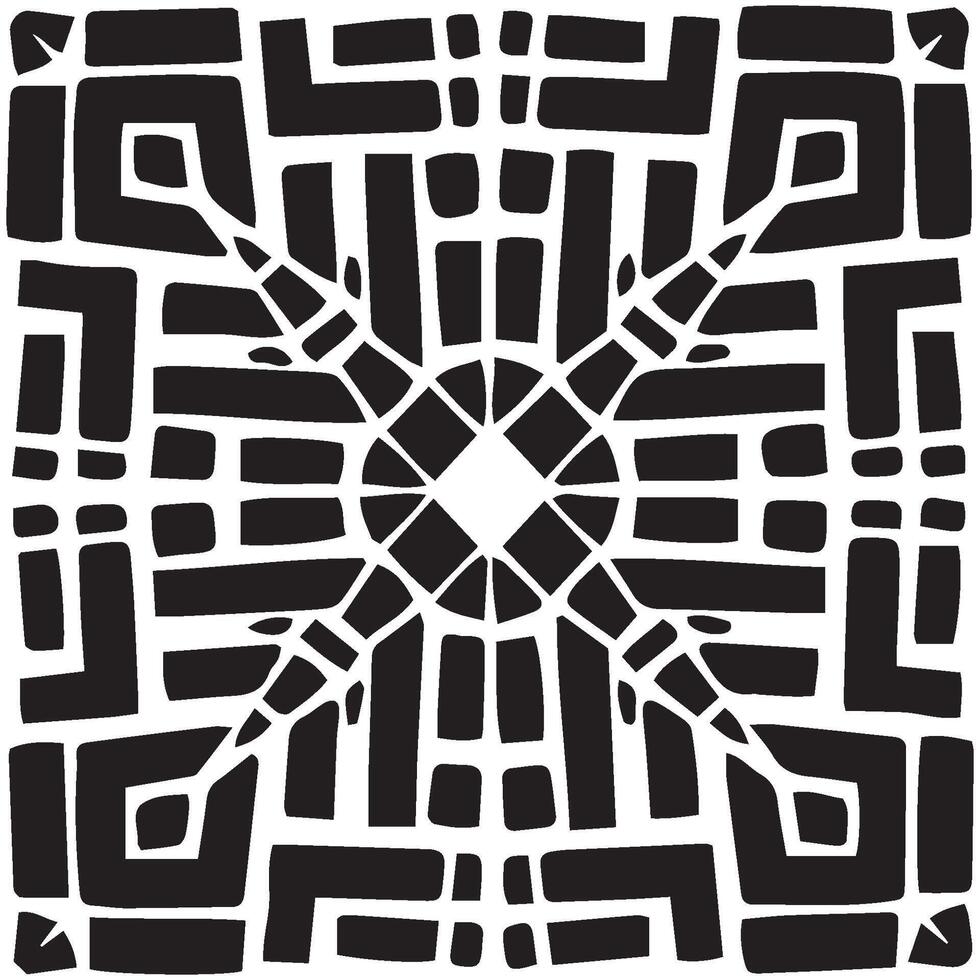 Hand drawn geometrical black white abstract seamless pattern design. illustration on white background vector