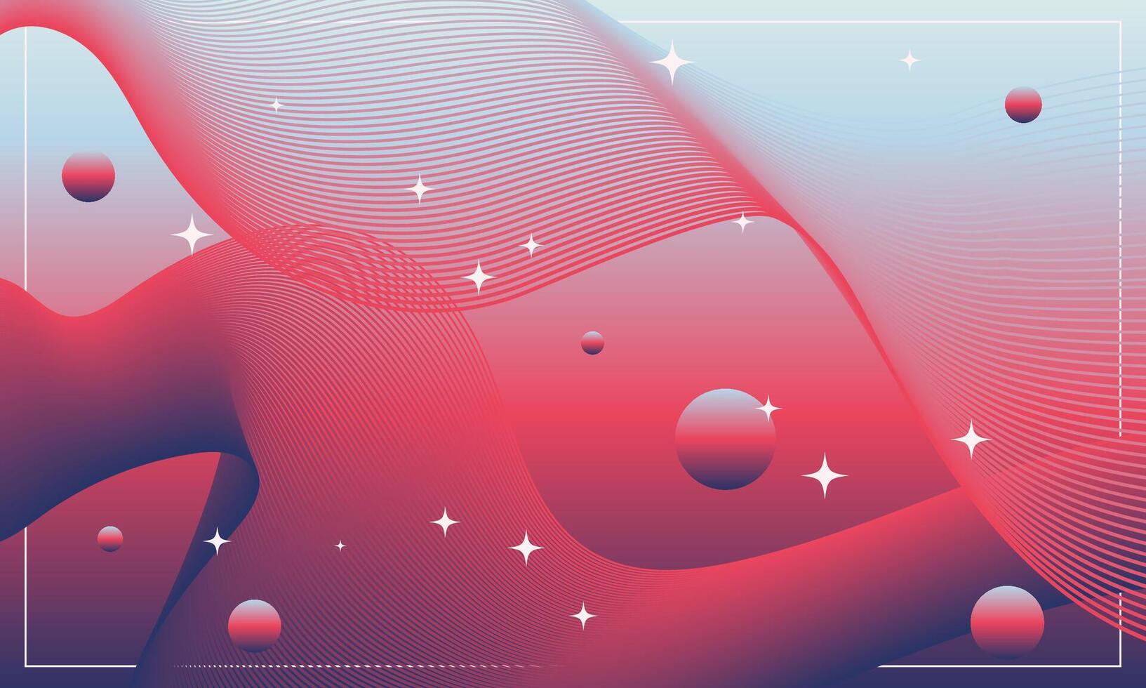 A red and white gradient abstract wave background of flowing element trend design. vector