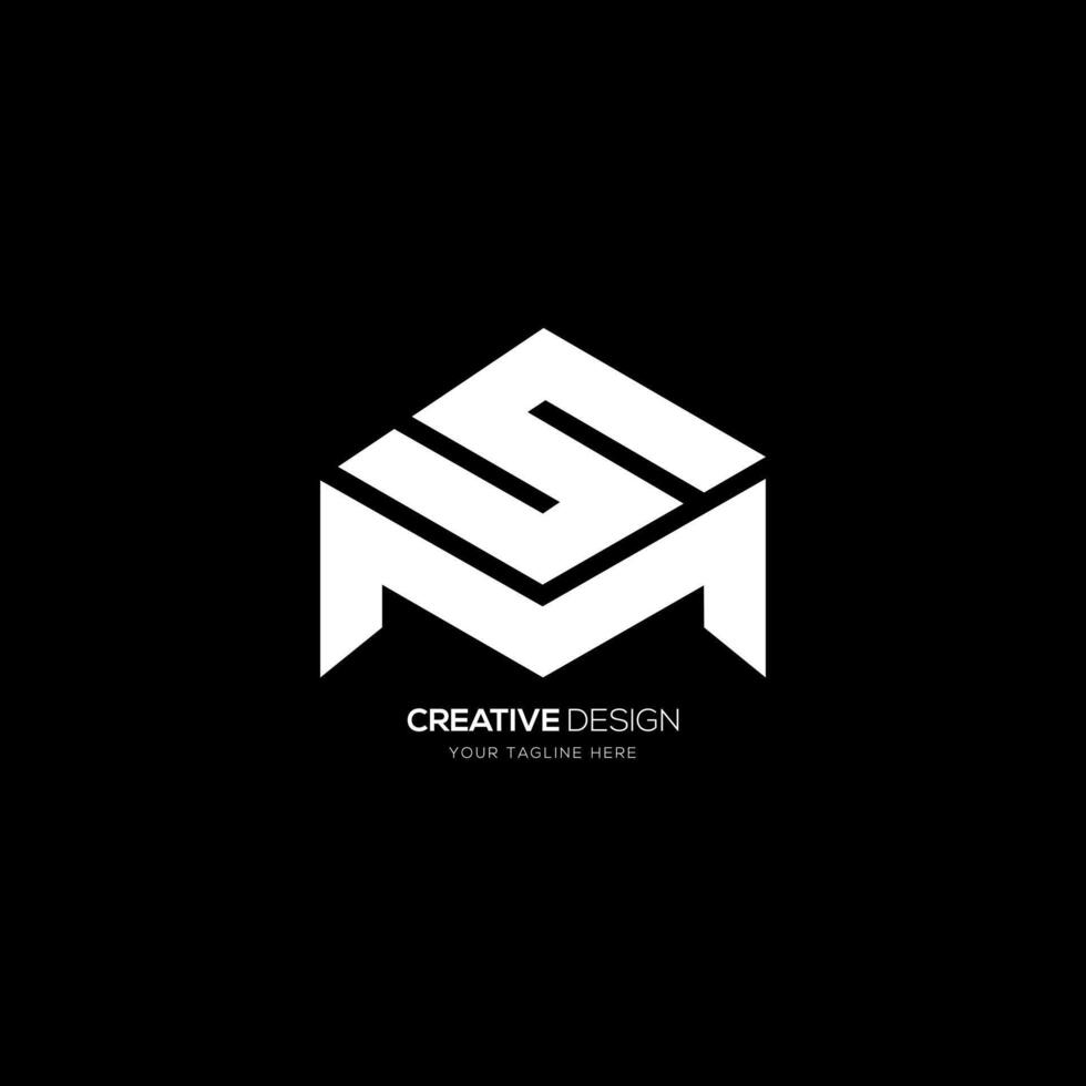 Letter design S M modern monogram logo vector