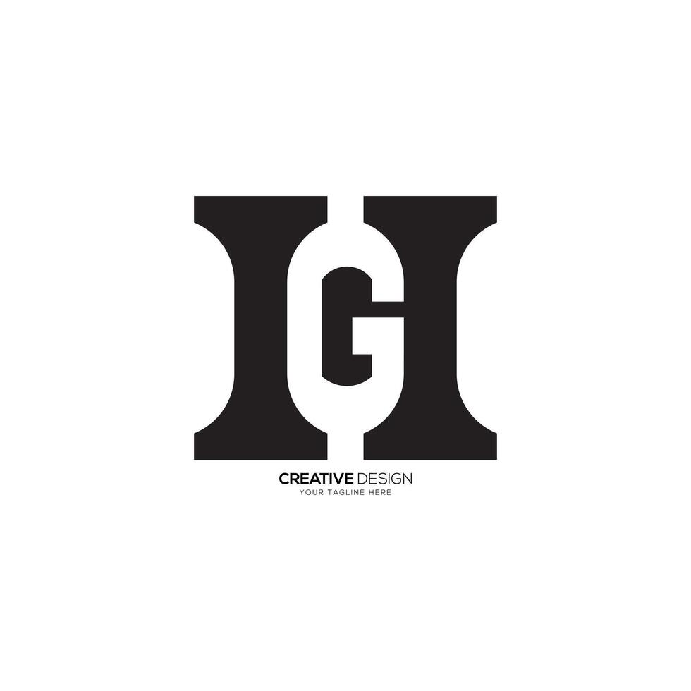 Letter GH with negative space classic monogram unique logo. GH logo. HG logo vector