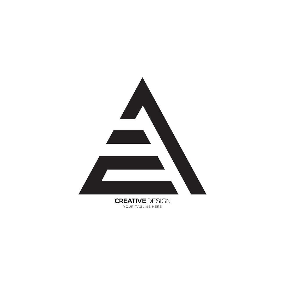 Letter EA modern unique triangle shape creative monogram logo. EA logo. AE logo vector