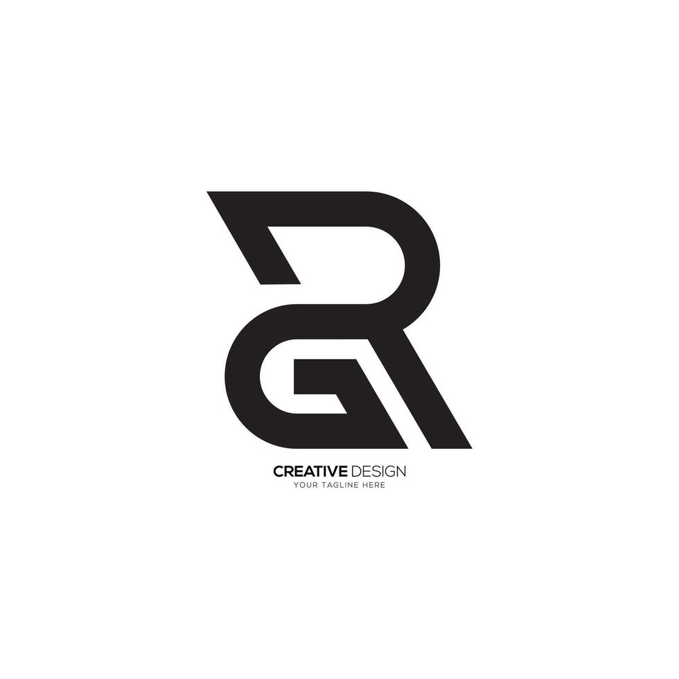 Letter GR or RG with unique shape modern monogram creative logo. GR logo. RG logo vector