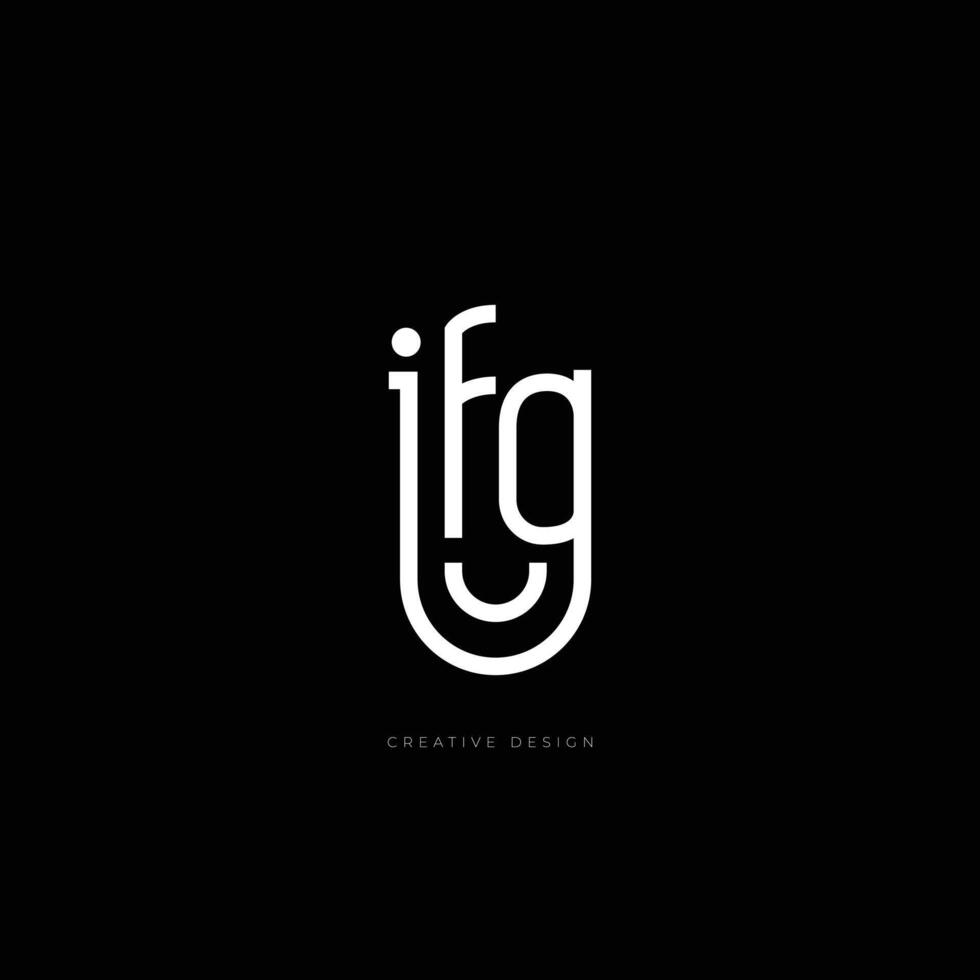 Letter design IFG minimal creative concept vector
