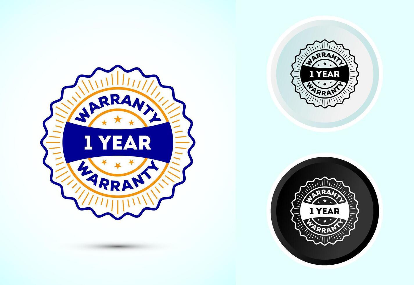 Advertising 1 year warranty label, icon, logo, badge, symbol design vector