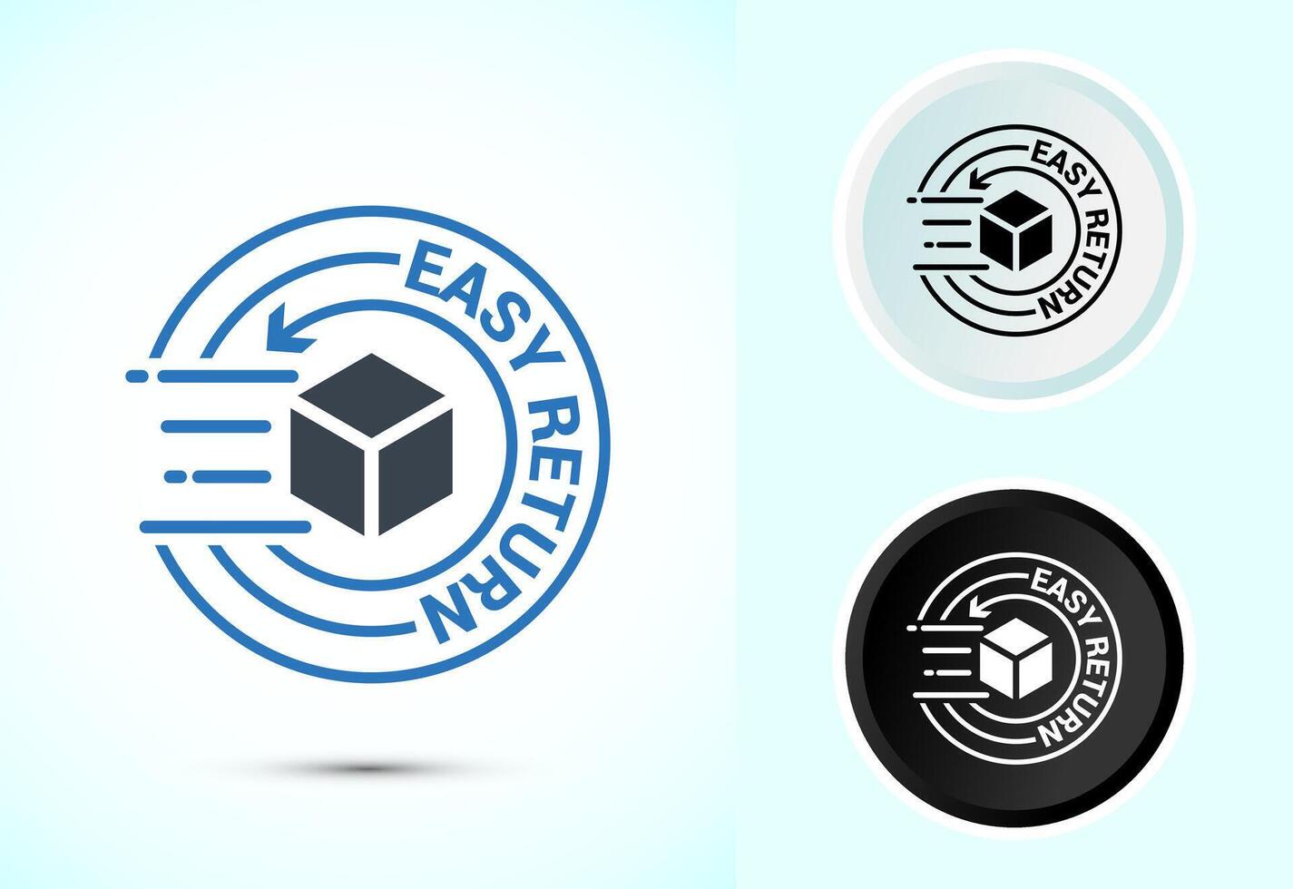 Easy return icon illustration, Easy return label vector