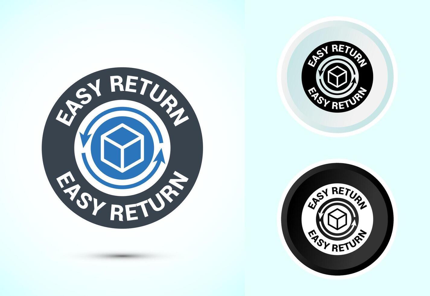 Easy return icon illustration, Easy return label for product packaging vector