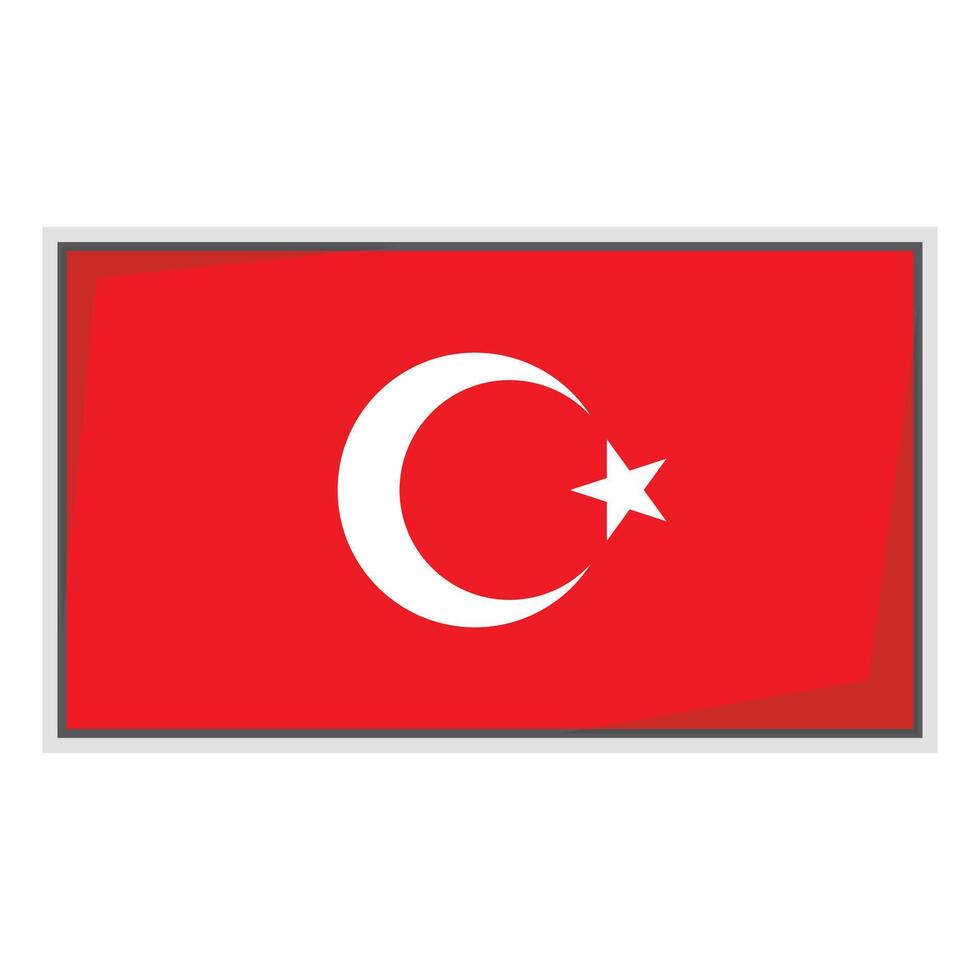 Turkey national flag Badge element vector