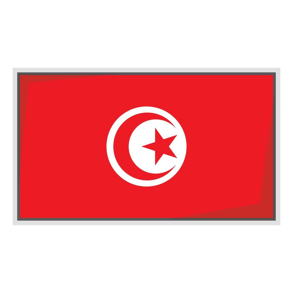 Tunisian national flag Badge element vector