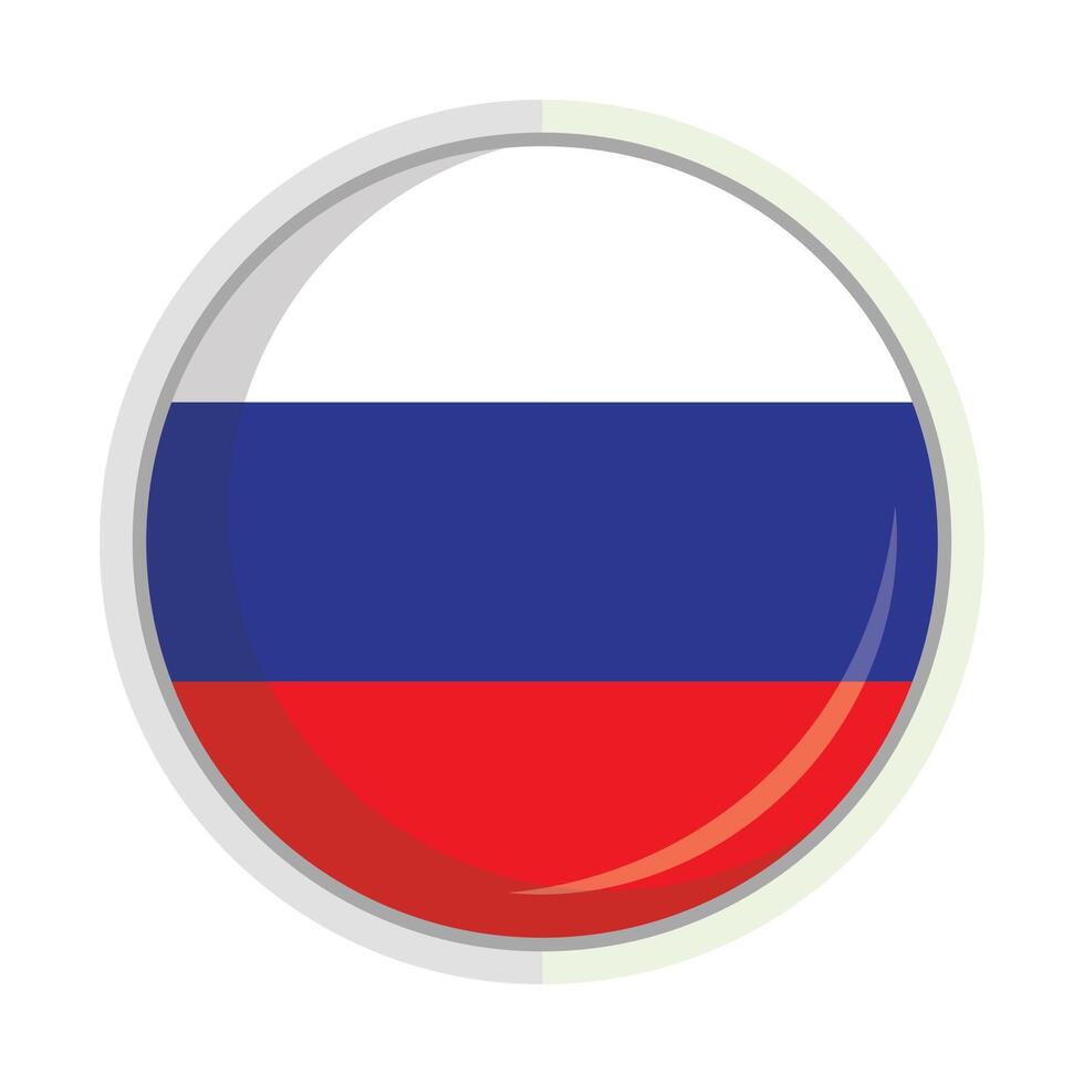 Russian national flag shield round Badge vector
