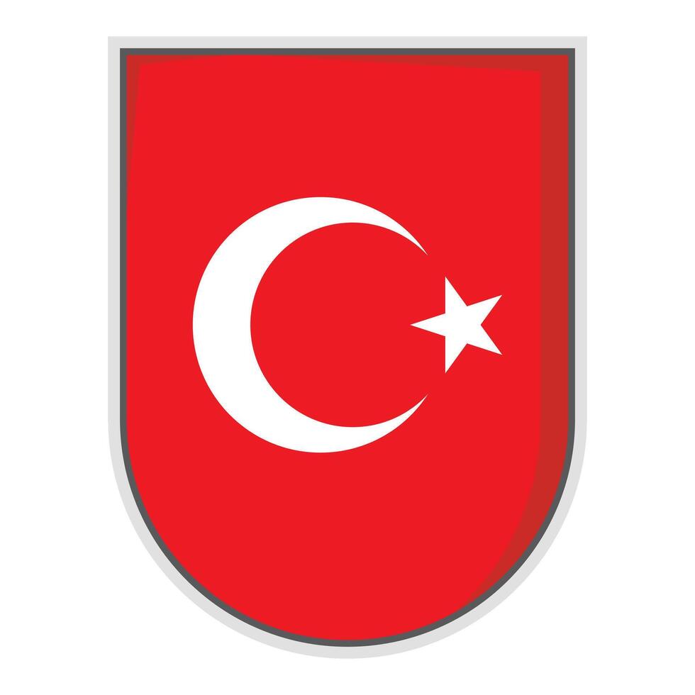 Turkey national flag shield Badge element clipart vector
