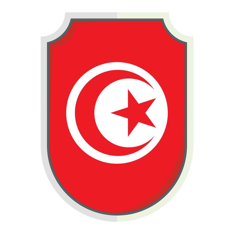 Tunisian national flag shield Badge element vector
