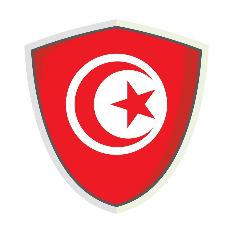 Tunisian national flag shield Badge vector