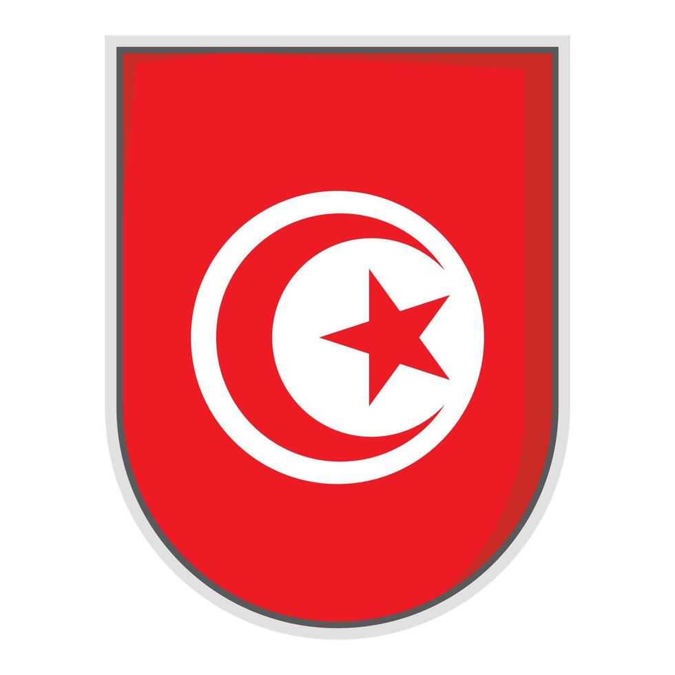 Tunisian national flag shield Badge element clipart vector