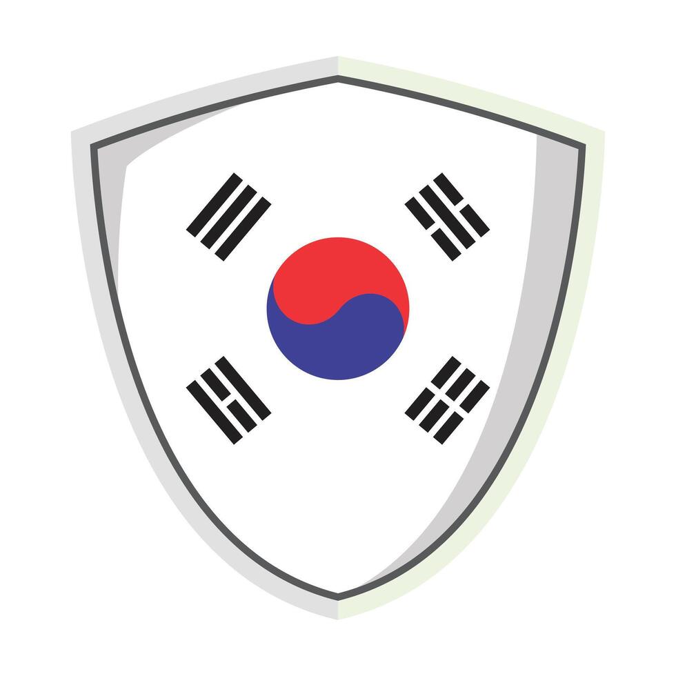 South Korean national flag shield Badge vector