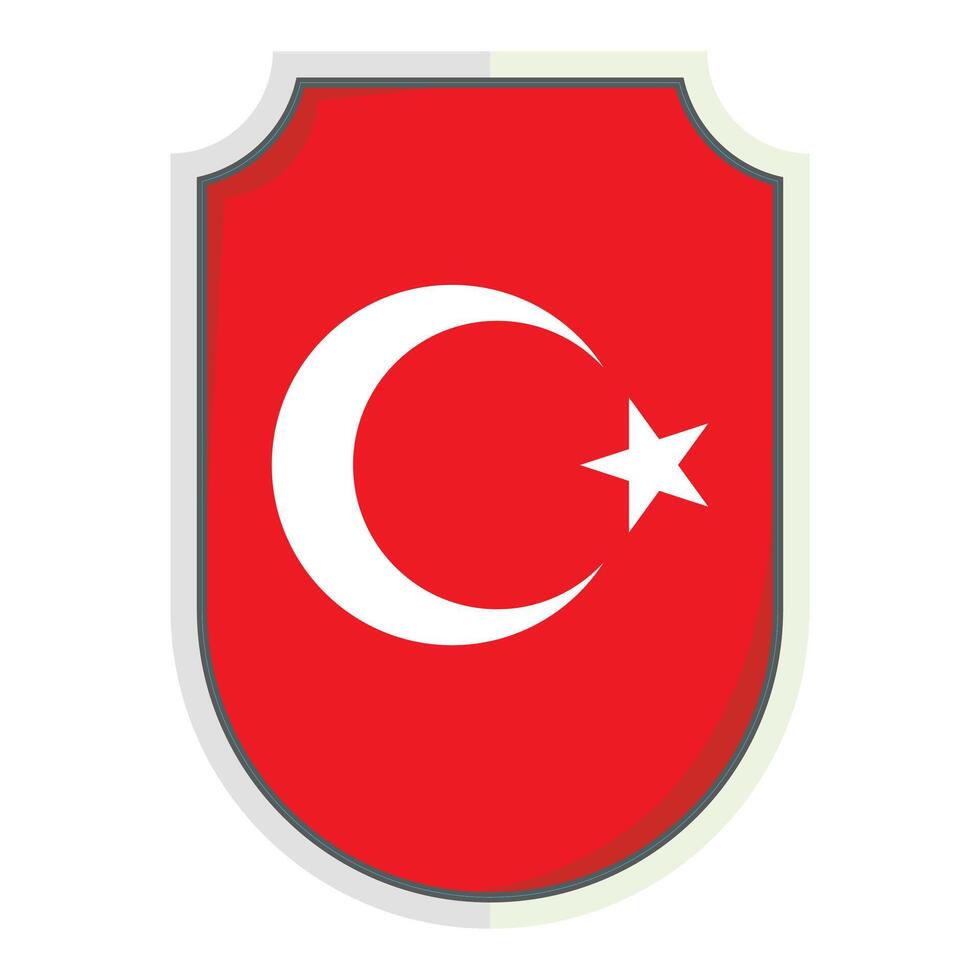 Turkey national flag shield Badge element vector