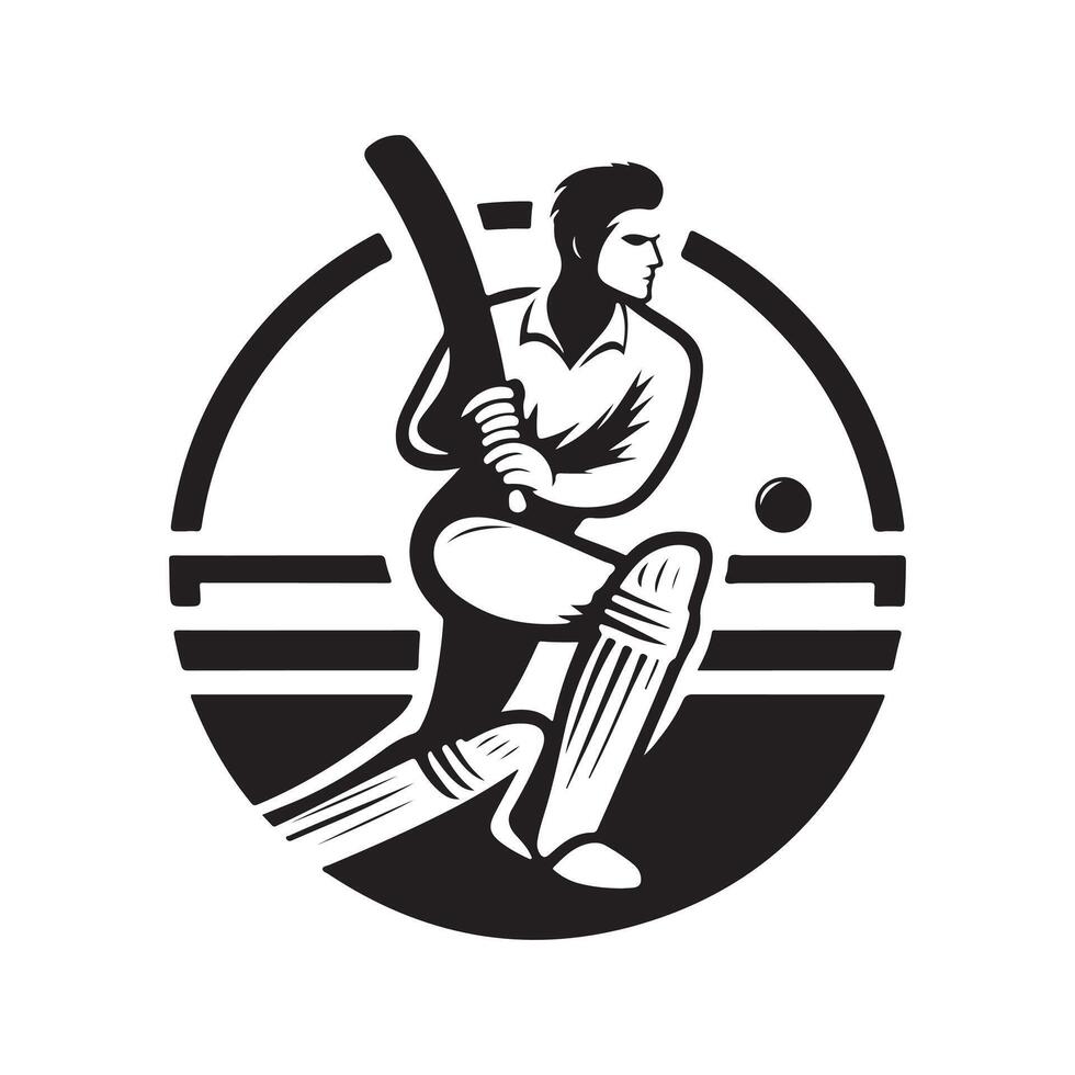 Cricket Player Silhouette Illustrations for Sports Visual Content vector
