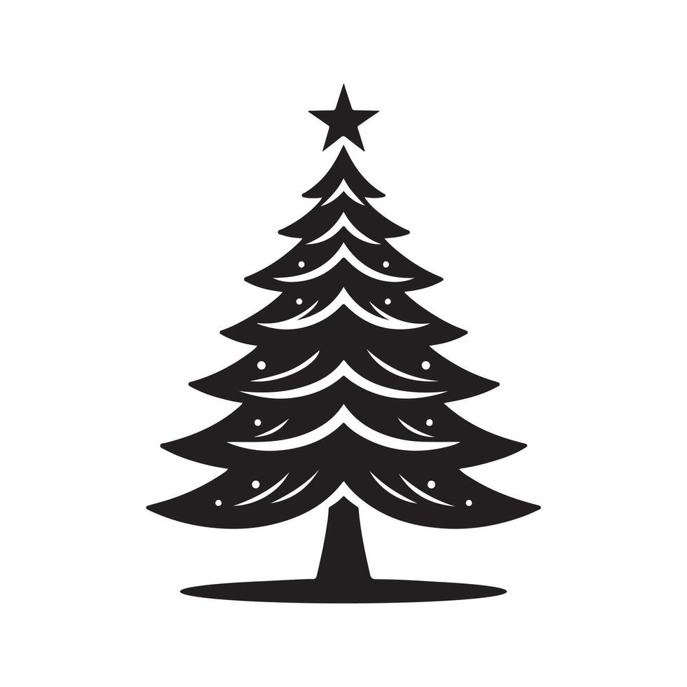 Christmas Tree Silhouettes for Web and Print vector