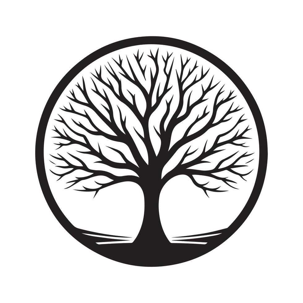 Modern Tree Without Leaves Silhouette Graphics for Designers vector