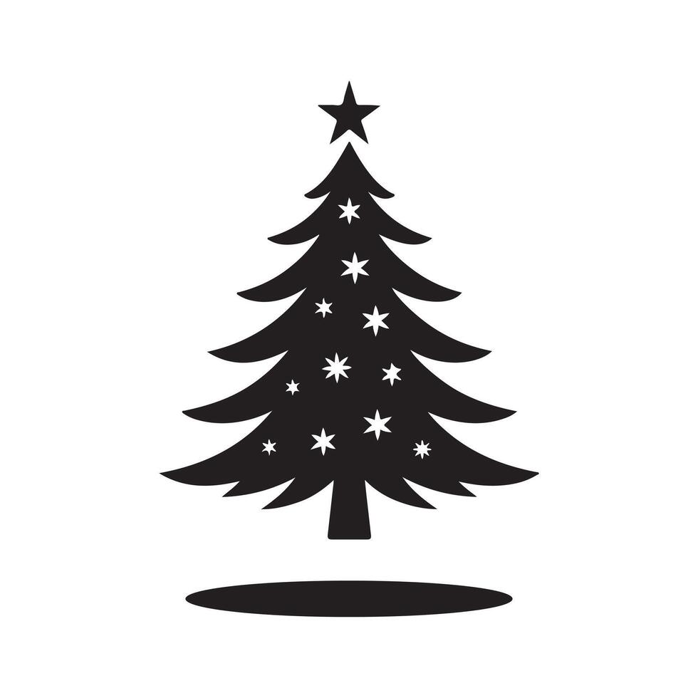 Christmas Tree Silhouette Illustrations for Creative Use vector