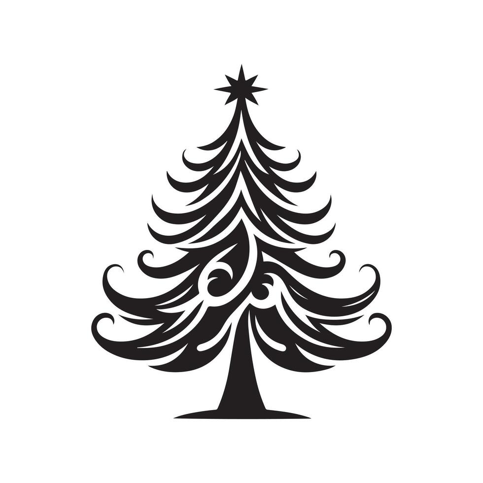 Christmas Tree Silhouettes for Festive Branding vector