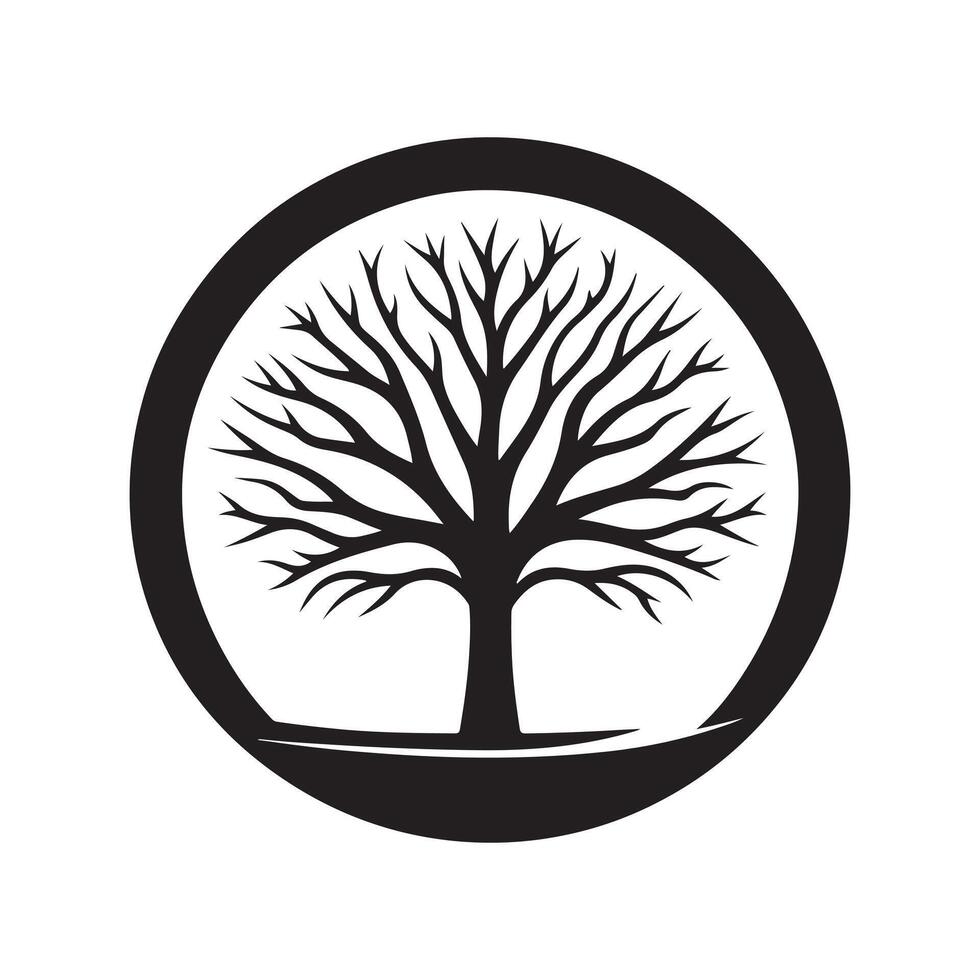 Tree Without Leaves Silhouette for Minimalist Designs vector